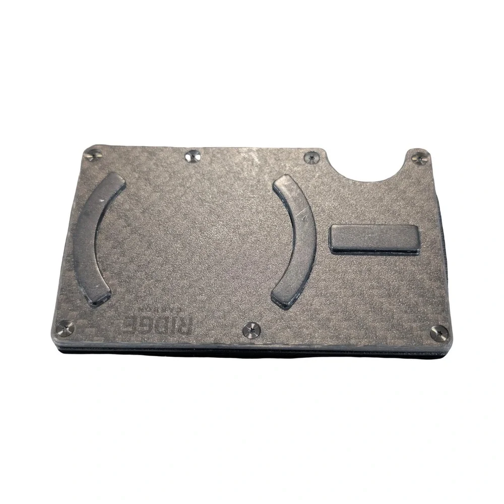 Qq3U Ridge MagSafe Cardholder Wallet Carbon Fiber 3K Cash Strap RFID Blocking